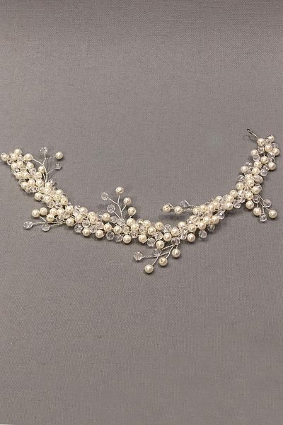 Hobigram Bridal Accessory Cream Pearl Stone Crystal Hair and Turban Accessory – Bridal Accessory, Stylish Design –