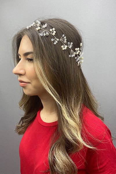 Hobigram Bridal Accessory Cream Arya Spring Branch Bridal Hair Accessory – Bridal Accessory, Stylish Design – Bridal Aks