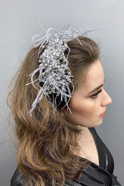 Hobigram Bridal Accessory Gray Capella Hair and Turban Accessory – Other Hair Accessories, Stylish Design – Other S