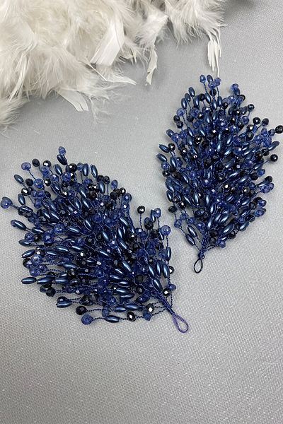 Hobigram Bridal Accessory Navy Blue Mila Model Double Sided Hair Accessory – Bridal Accessory, Stylish Design – Gel