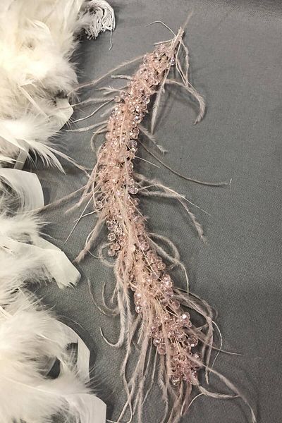 Hobigram Hair Accessory Powder Wind Crystal Feather Turban and Hair Accessory – Other Hair Accessories – Other S