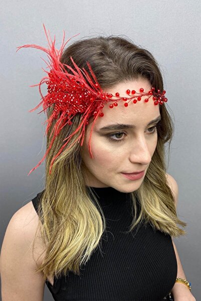 Hobigram Hair Accessory Fliyz Feathered Crystal Bridal Hair and Turban Accessory – Other Hair Accessories – Other