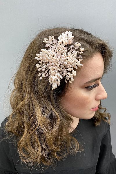 Hobigram Bridal Accessory Salmon Hair and Turban Accessory – Bridal Accessory, Stylish Design, Women's Accessory – Gel