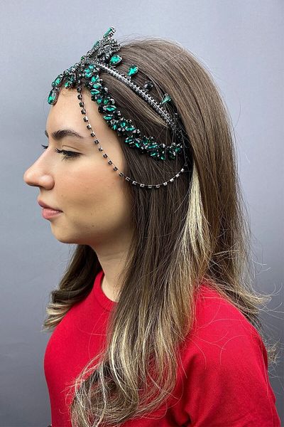Hobigram Bridal Accessory Women's Hurrem Bridal Henna Crown – Bridal Accessory, Stylish Design, Women's Accessory – Geli