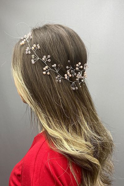 Hobigram Bridal Accessory Powder Arya Spring Branch Bridal Hair Accessory – Bridal Accessory, Stylish Design – Bridal Ak