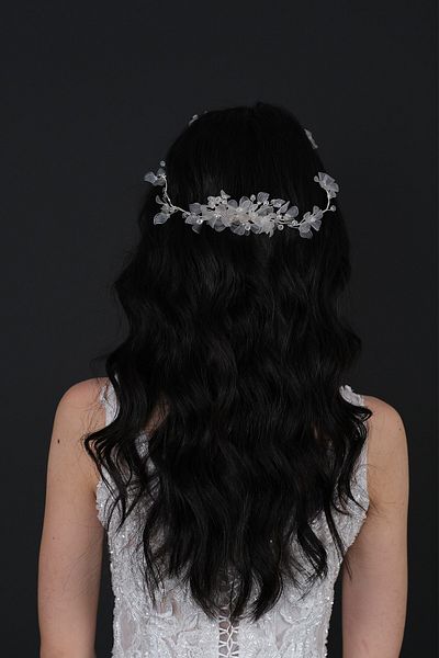 Hobigram Bridal Accessory White Mila Flower Branch Motif Bridal Henna Crown – Bridal Accessory, Stylish Design – Bridal