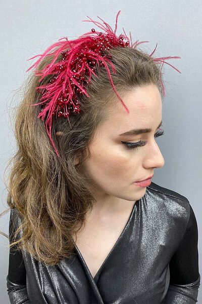 Hobigram Bridal Accessory Burgundy Capella Hair and Turban Accessory – Other Hair Accessories, Stylish Design – Other