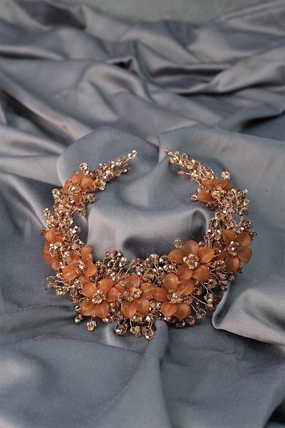 Hobigram Hair Accessory Nida Flower Enamel Bridal Crown Hair and Turban Accessory – Other Hair Accessories – Other