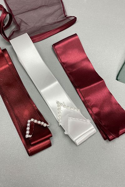Hobigram Bridal Accessory Piping Bridal Veil Groom Cover and Jewelry Set – Bridal Accessory, Stylish Design – Geli
