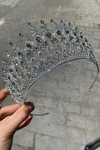 Hobigram Bridal Accessory Women's Silver Color Henna Model Bridal Crown – Bridal Accessory – Bridal Accessory