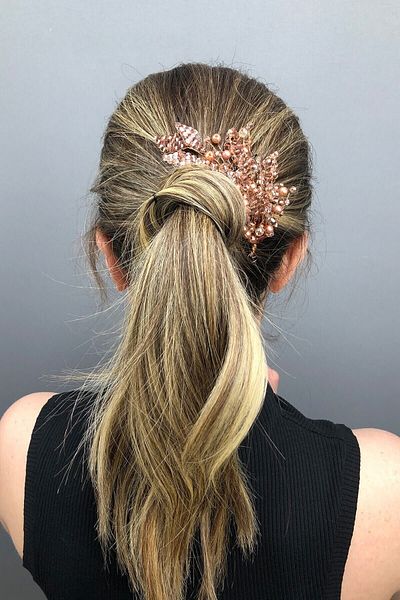 Hobigram Hair Accessory Leaf Pattern Crystal and Pearl Bridal Hair Accessory – Other Hair Accessories – Other S