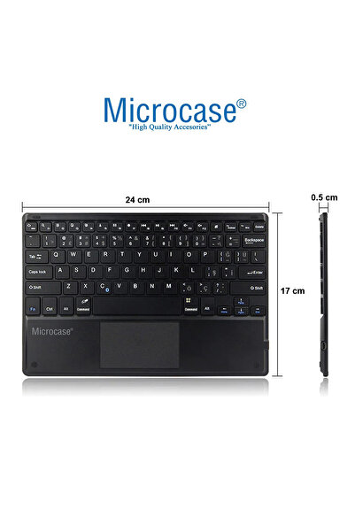 Microcase Tablet ve Telefonlar için Şarjlı Touchpadli Türkçe Bluetooth Klavye - AL2724