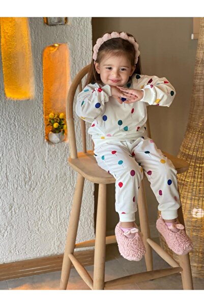 BUUFUU Girl's Concept Trend Balloon Printed Bottom-Top Set