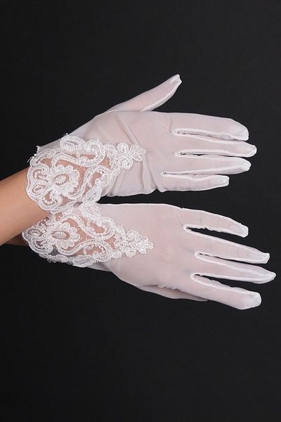 Hobigram Wedding Wedding Product Polka Dot Bridal Wedding Hat and Lace Bridal Gloves – Gloves, Stylish Design