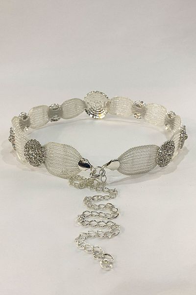 Hobigram Handmade Belt Silver Straw Local Stone Albanian Belt – Belt, Stylish Design, Women's Accessory