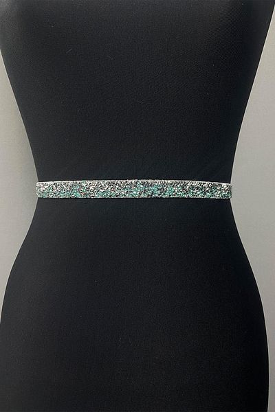 Hobigram Handmade Belt Mint Green Bead Embroidered Evening Dress Belt Waist Accessory – Belt, Stylish Design
