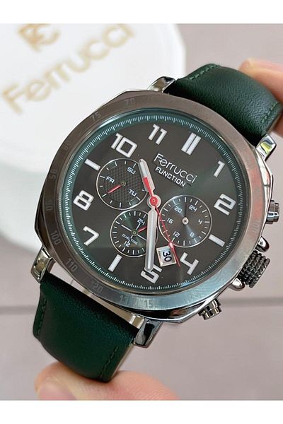 Ferrucci BLKT.2.742 Ferrucci All Functions Active 30m Water Resistant Leather Band Men's Wristwatch