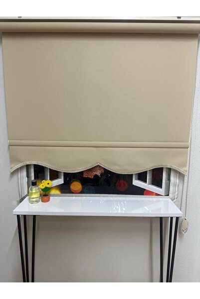 İREMKARAHOME Mat Sütlü Kahve Dilimli Stor Perde