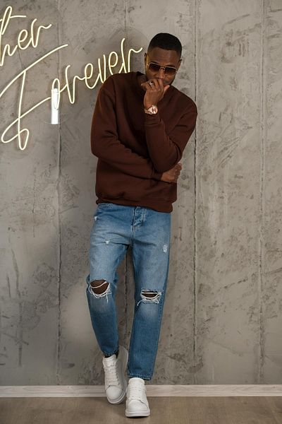 AKÇAYLAR Φούτερ Oversize 3 Ιμιγλωστών με Fleece Crew Neck Basic