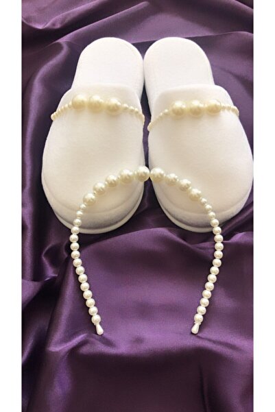 Hobigram Lohsa Sets Pearl Crown Slippers Maternity, Bridal Crown Slippers – Maternity Set, Stylish Design, Women's Accessory