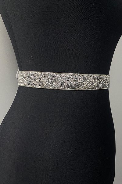 Hobigram Handmade Belt Silver Bead Embroidered Chain with Stones Evening Dress Waist Belt – Belt, Stylish Design