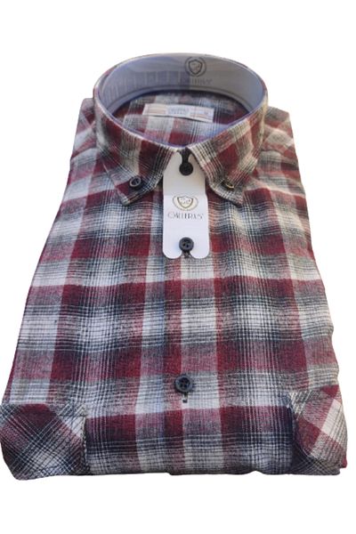 Ünal Giyim CLASSIC CUT WINTER WOOL FATHER SHIRT WITH DOUBLE POCKET COVER