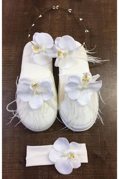 Hobigram Maternity Sets Maternity Feathered Orchid Mother and Baby Crown Maternity Slippers Set 2020 – Maternity Set – Maternity
