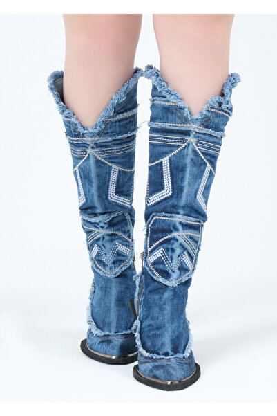 StarBlueMooN WESTERN KADIN KOT ÇİZME SİYAH TABAN STARBLUEMOON