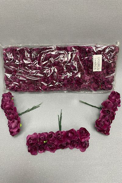 Hobigram Τεχνητό λουλούδι Plum Paper Rose 144 Pieces – Τεχνητό & Ξηρό Λουλούδι, Κομψό Σχέδιο, Γυναικείο Αξεσουάρ – Τεχνητό Λουλούδι