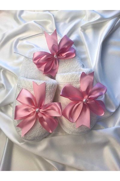 Hobigram Lohsa Sets Bow Pink Maternity Slippers Crown Set 1006 – Maternity Set, Stylish Design, Women's Accessory