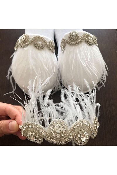Hobigram Lohsa Sets Women's White Special Stone Crown Slippers Maternity Set – Maternity Set, Stylish Design – Maternity Set