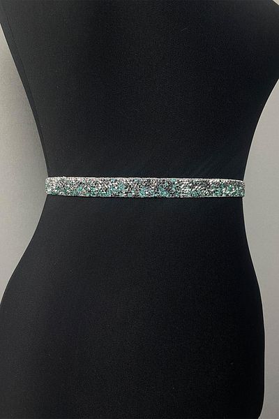 Hobigram Handmade Belt Mint Green Bead Embroidered Evening Dress Belt Waist Accessory – Belt, Stylish Design