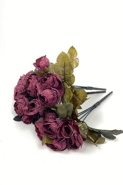 Hobigram Τεχνητό λουλούδι Μπορντό Παιώνια Eren Rose Τεχνητό λουλούδι 1 Μάτσο – Τεχνητό & Ξηρό Λουλούδι, Κομψό Σχέδιο – Τεχνητό Λουλούδι