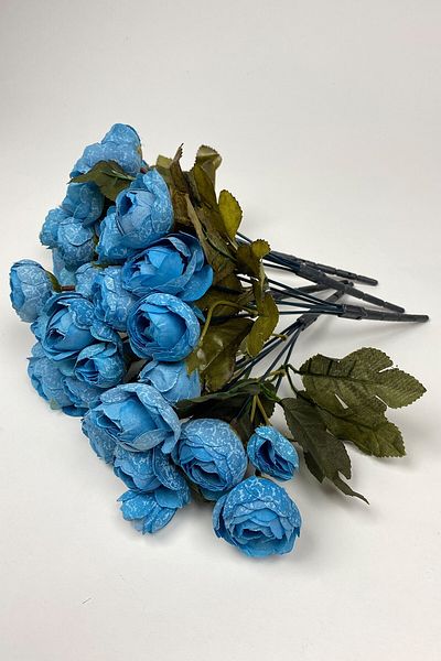 Hobigram Τεχνητό λουλούδι Blue Peony Eren Rose Τεχνητό λουλούδι 3 μάτσα – Τεχνητό & ξηρό λουλούδι, κομψό σχέδιο – τεχνητό λουλούδι