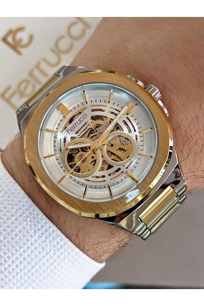 Ferrucci FRC1.432 Ferrucci Automatic Active 30m Water Resistant Steel Cord Men's Wrist Watch+Wristband