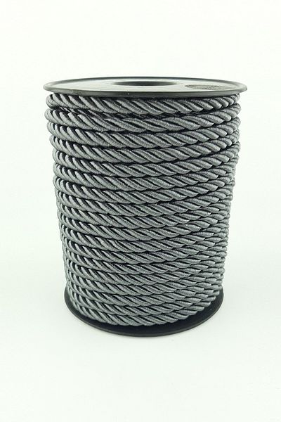 Hobigram Πλεξούδα Σχοινί Γκρι Κορδόνι Σχοινί 6 mm 25 Mt – Σχοινί πλεξίματος, Κομψό Σχέδιο, Γυναικείο Αξεσουάρ – Σχοινί πλεξίματος – Σχοινί πλεξίματος