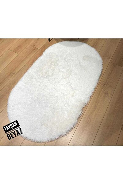 Doğuş Peluş Halı Doğuş Peluş Oval Post Halı Tavşan Beyaz