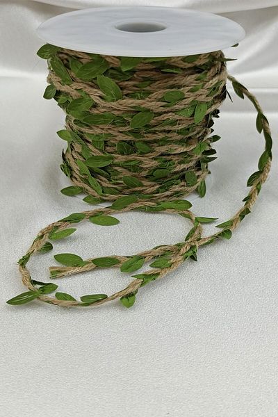 Hobigram Πλεκτό νήμα Ψάθινο κορδόνι με φύλλα (1 MT) – Ειδικό σχέδιο, αξεσουάρ, ποιοτική παραγωγή, εντυπωσιακό στυλ –