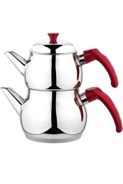 Kardelen Küre Stainless Steel Self-Draining Mini Size Teapot