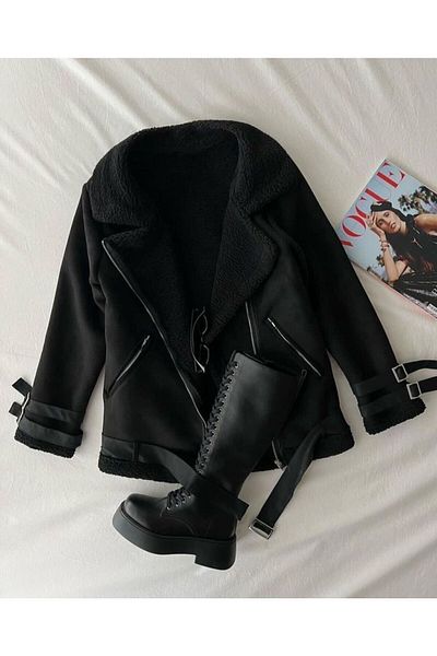 My Bella Trench Coat din piele întoarsă importata sezon nou