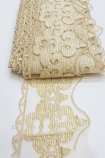 Hobigram Lace Varieties Light Mink Patterned Wide Lace – Lace, Stylish Design, Women's Accessory