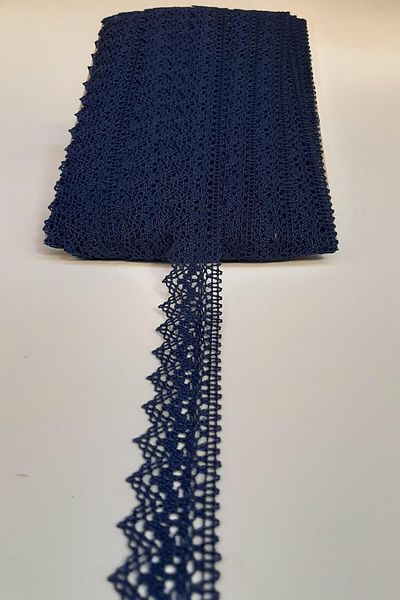 Hobigram Types of Lace Navy Blue Kopanaki Cotton Lace 2,5cm – Lace, Stylish Design, Women's Accessory