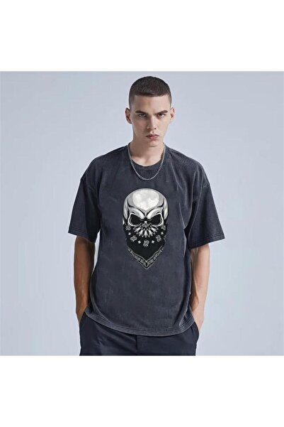 Violon Πλενόμενο μπλουζάκι Gang Skull Unisex Vintage