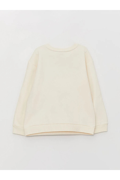 LC Waikiki Μακρυμάνικο φούτερ για κορίτσια με στάμπα LCW Kids Crew Neck