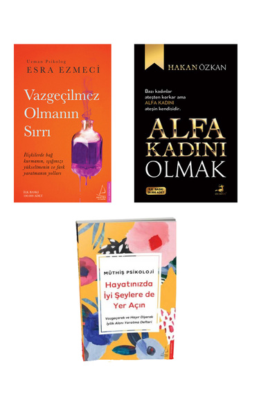 Destek Yayınları Vazgeçilmez Olmanın Sırrı+Alfa Kadını Olmak+Müthiş Psikoloji...