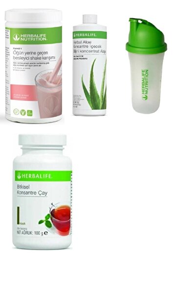 Herbalife Set Ahududu Beyaz Çikolata Shake Aloe Suyu 100 gr Klasik Çay Ve Shaker