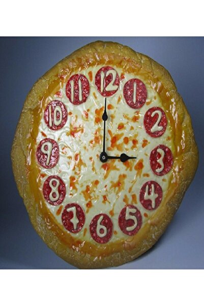 RICHIE Pizza duvar saati hediyelik saat pizza şeklinde hediyelik duvar saati ...