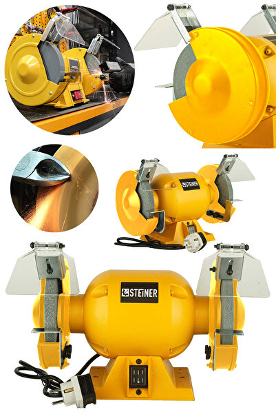 STEİNER Alman 175 mm Turbo 4000 Watt Çark Motoru Zımpara Balta Bıçak Bileme Makinesi Taş Motoru Taşlama Sarı
