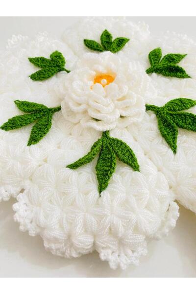 ayörme مجموعة من 3 قطع من مناشف حمام منقوشة يدويًا على شكل زهرة الأقحوان