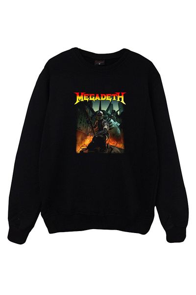 fame-stoned Суитшърт с кръгло деколте и щампа Megadeth